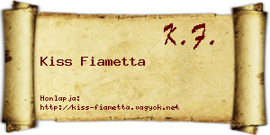 Kiss Fiametta névjegykártya